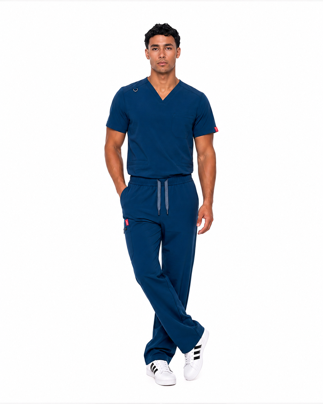 Male scrub v shape - Light navyblue (Premium)