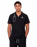 Male scrub Polo shape - Black (Premium)