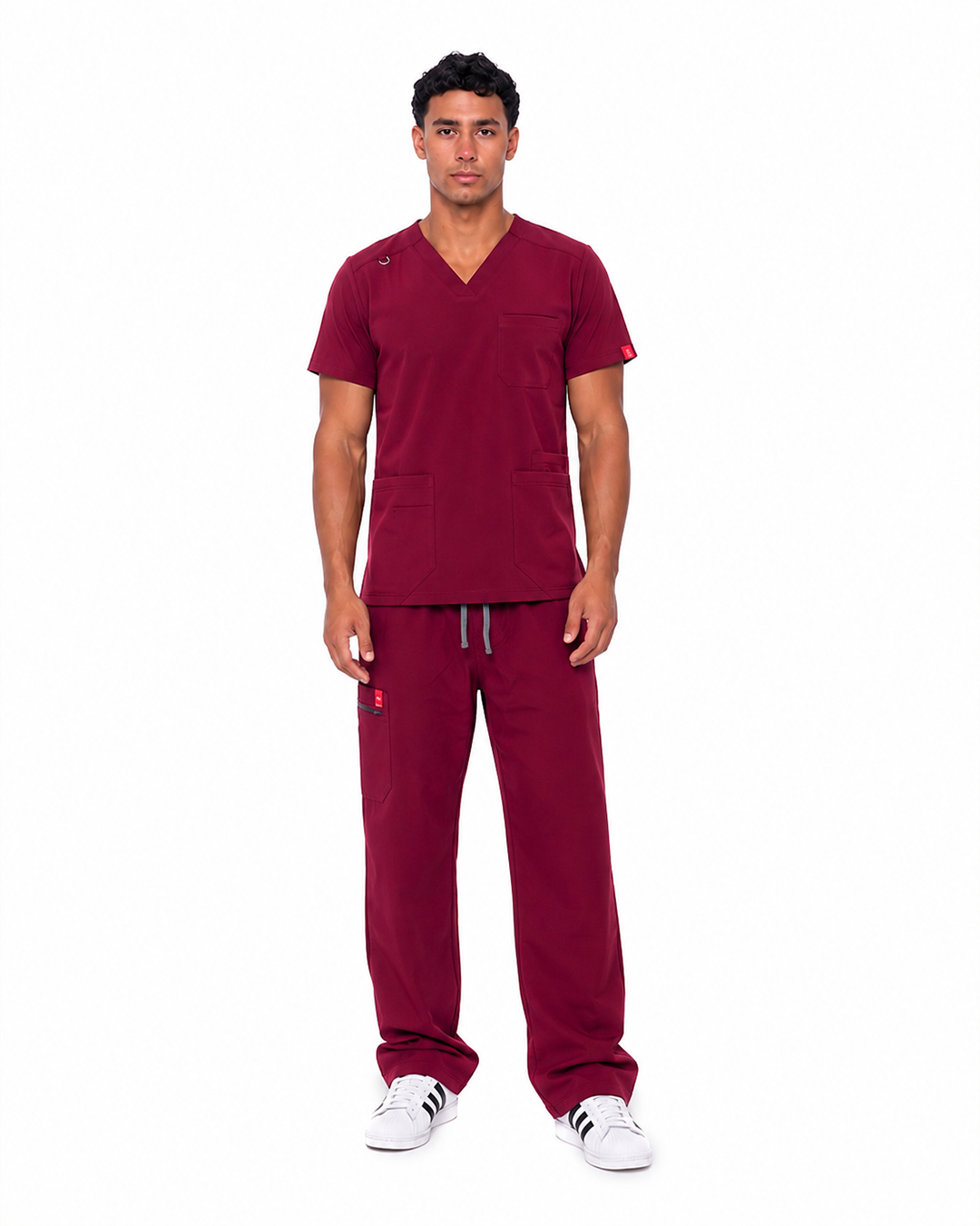 Male scrub v shape - Bergandy (Standard)