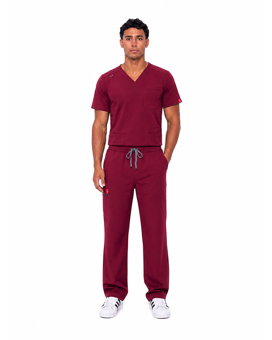 Male scrub v shape - Bergandy (Standard)