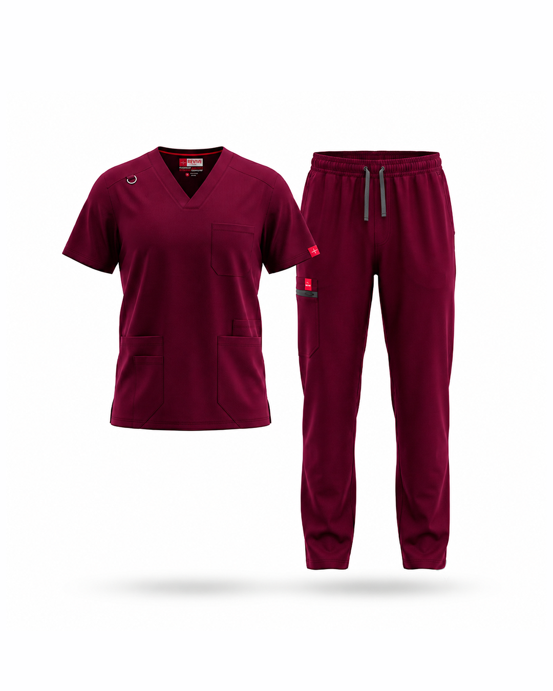 Male scrub v shape - Bergandy (Standard)