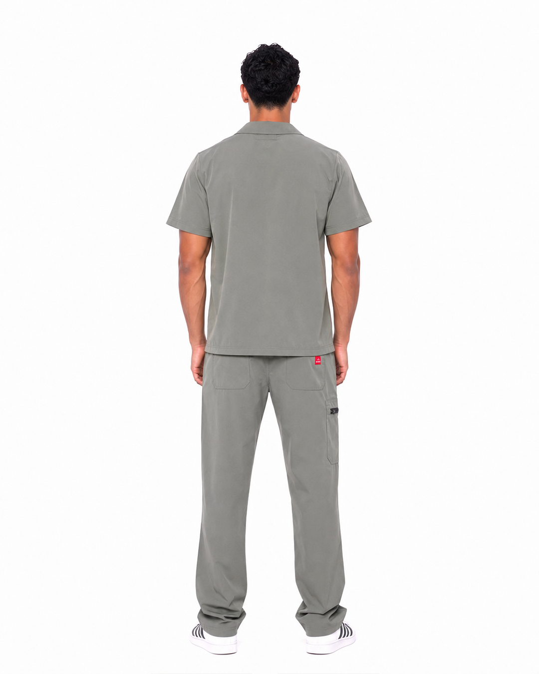 Male scrub Polo shape - Olive (Premium)