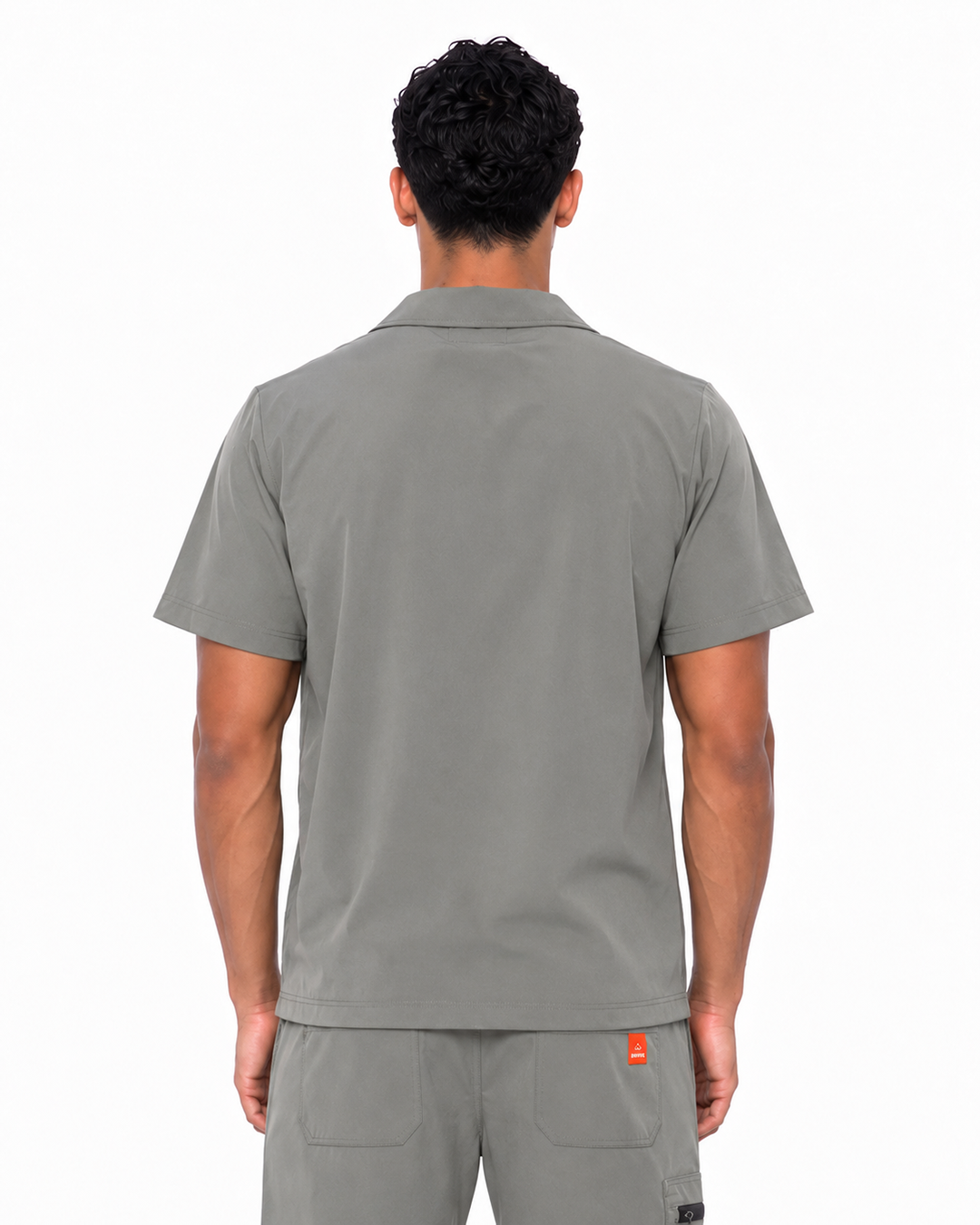 Male scrub Polo shape - Olive (Premium)
