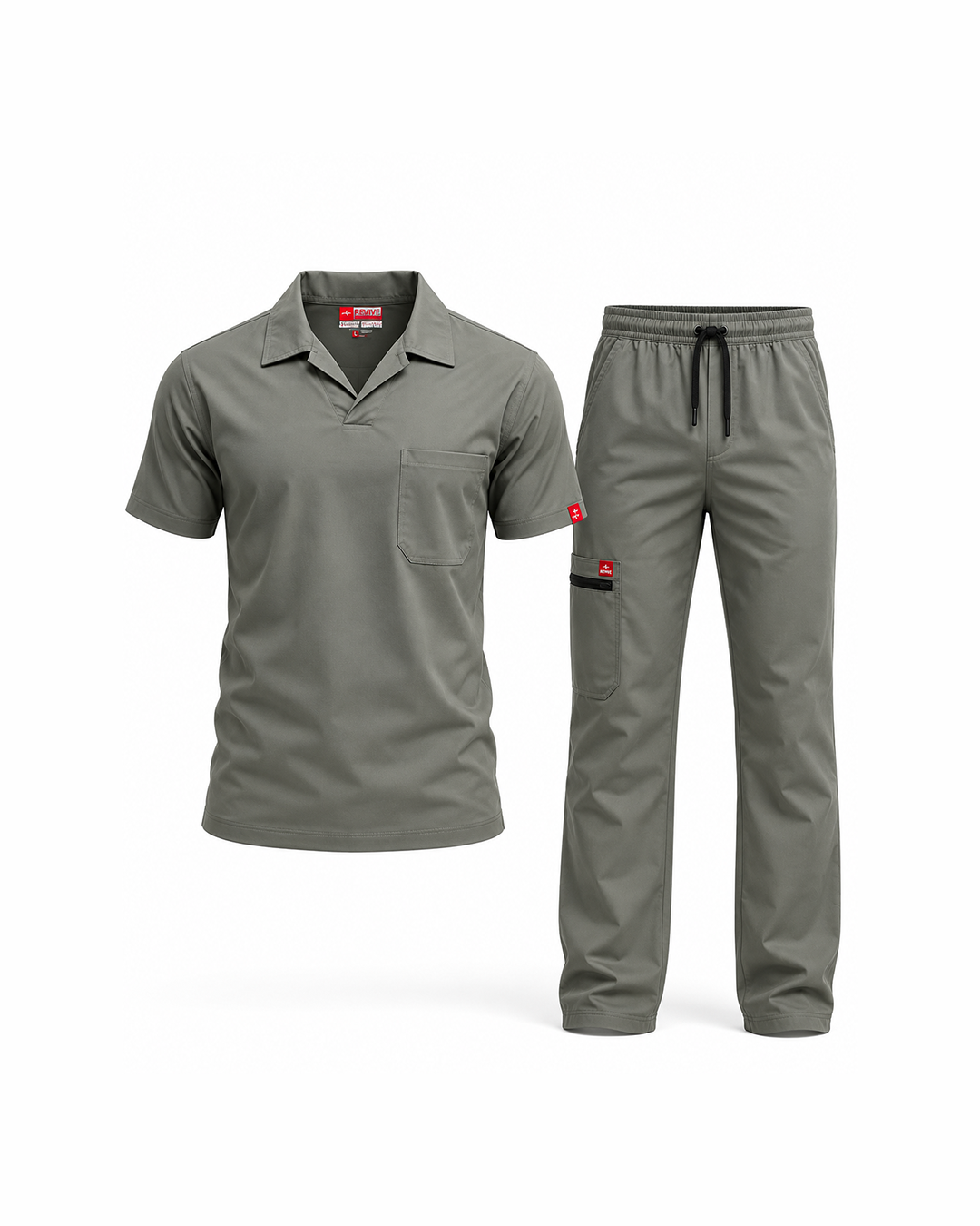 Male scrub Polo shape - Olive (Premium)