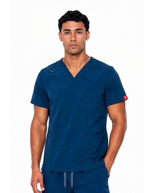 Male scrub v shape - Light navyblue (Premium)