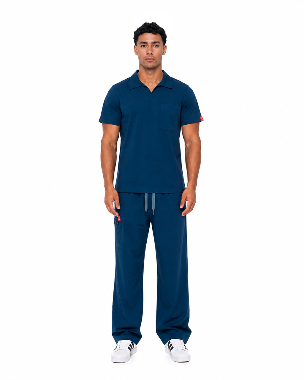Male scrub Polo shape - Light navyblue (Premium)