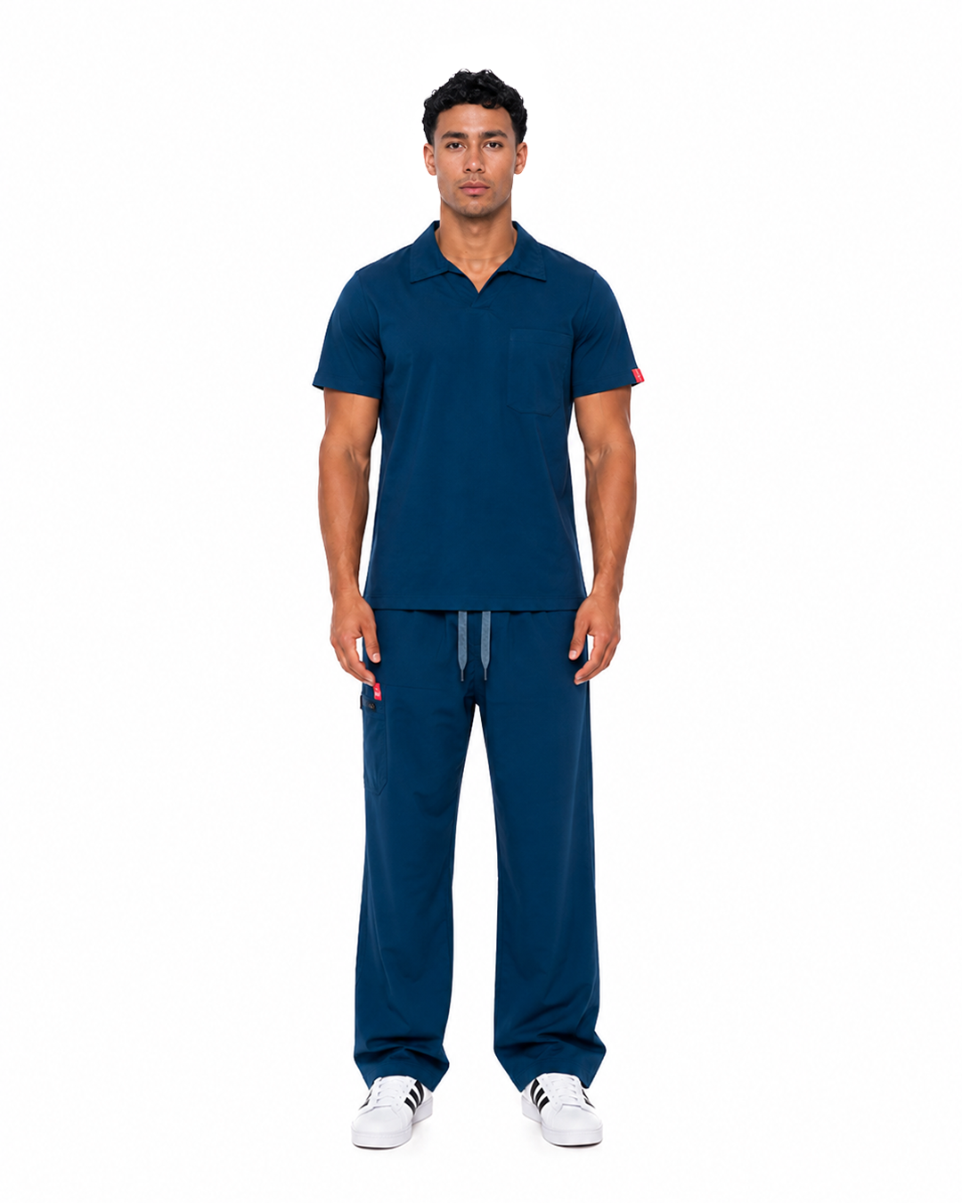 Male scrub Polo shape - Light navyblue (Premium)
