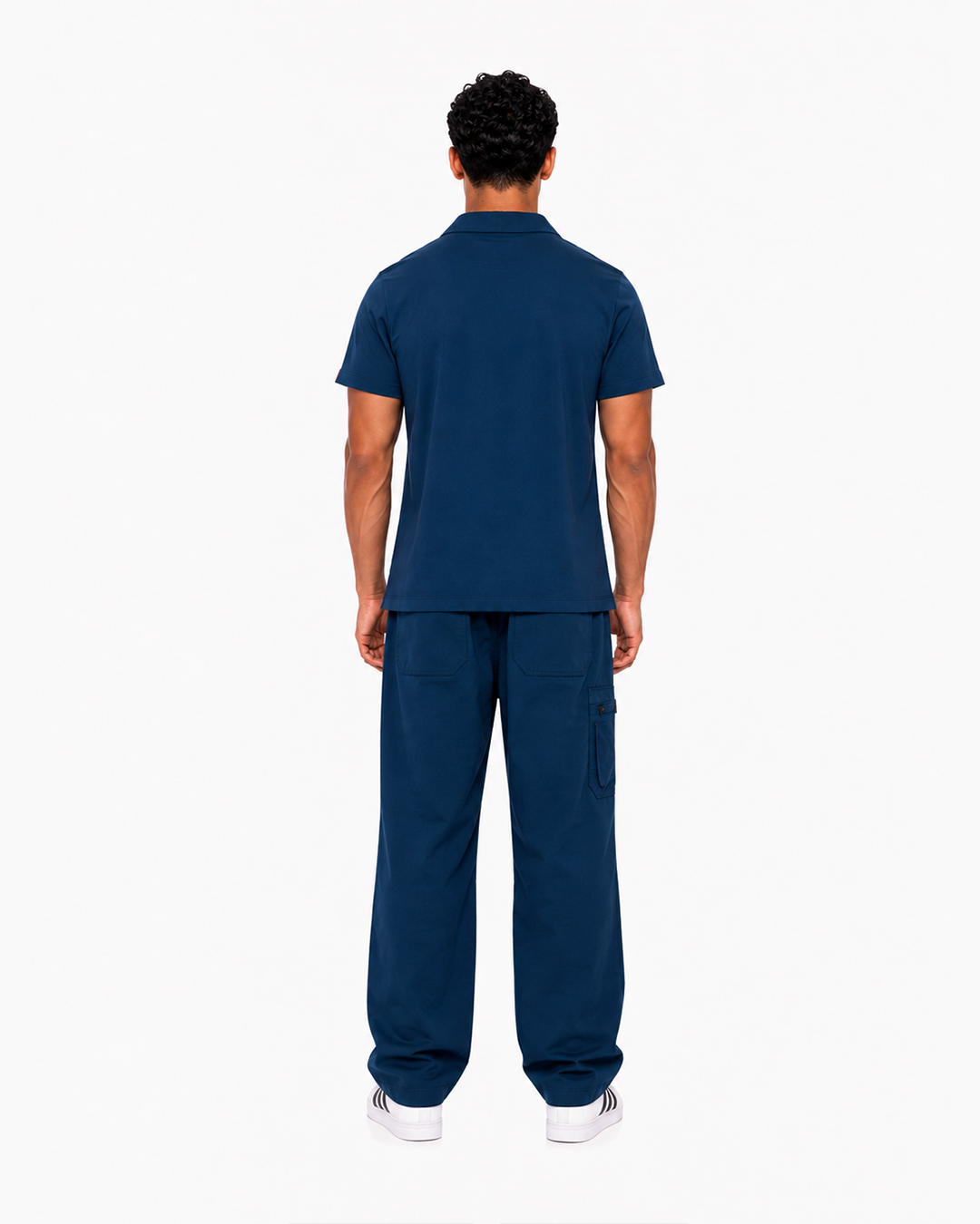 Male scrub Polo shape - Light navyblue (Premium)