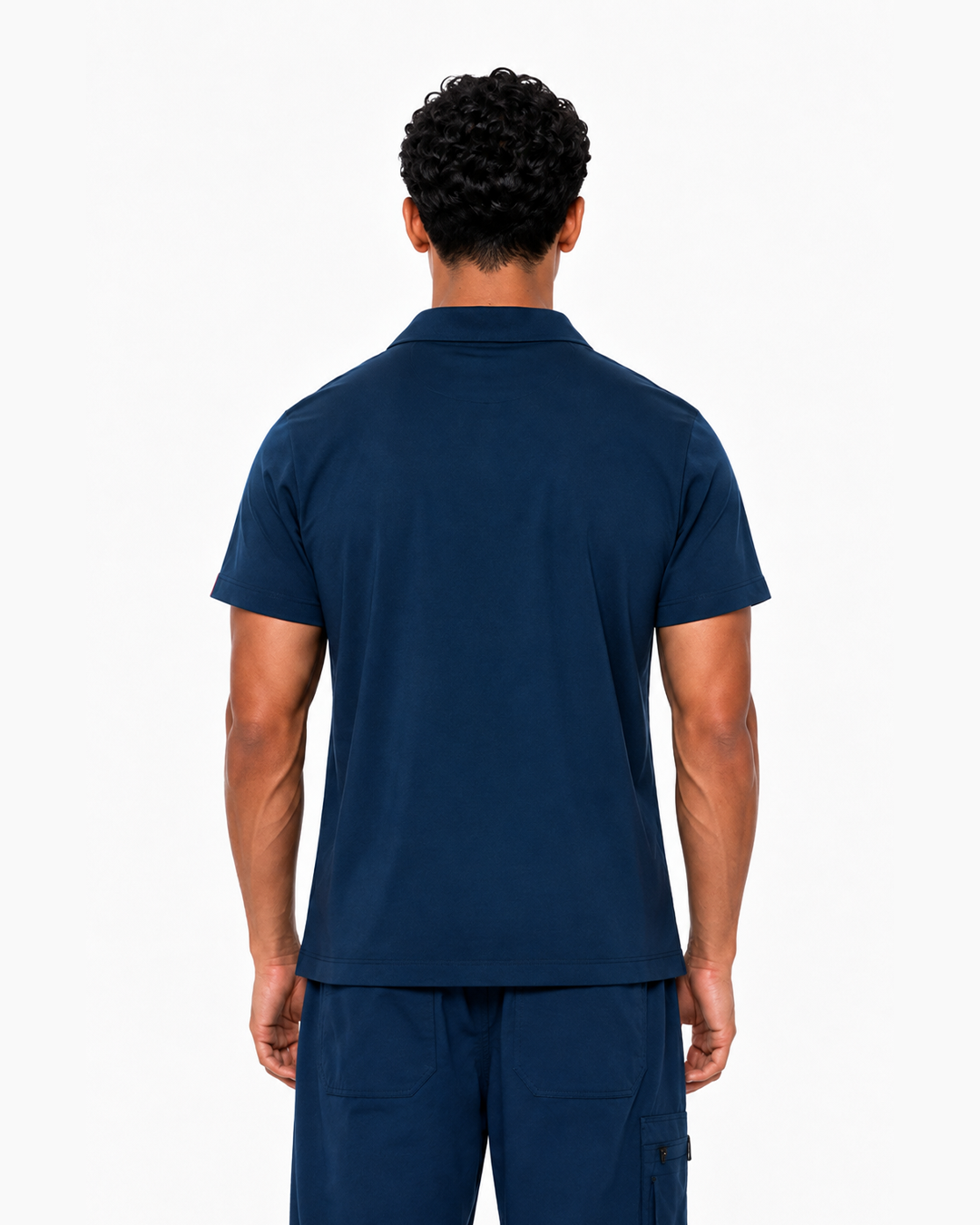Male scrub Polo shape - Light navyblue (Premium)