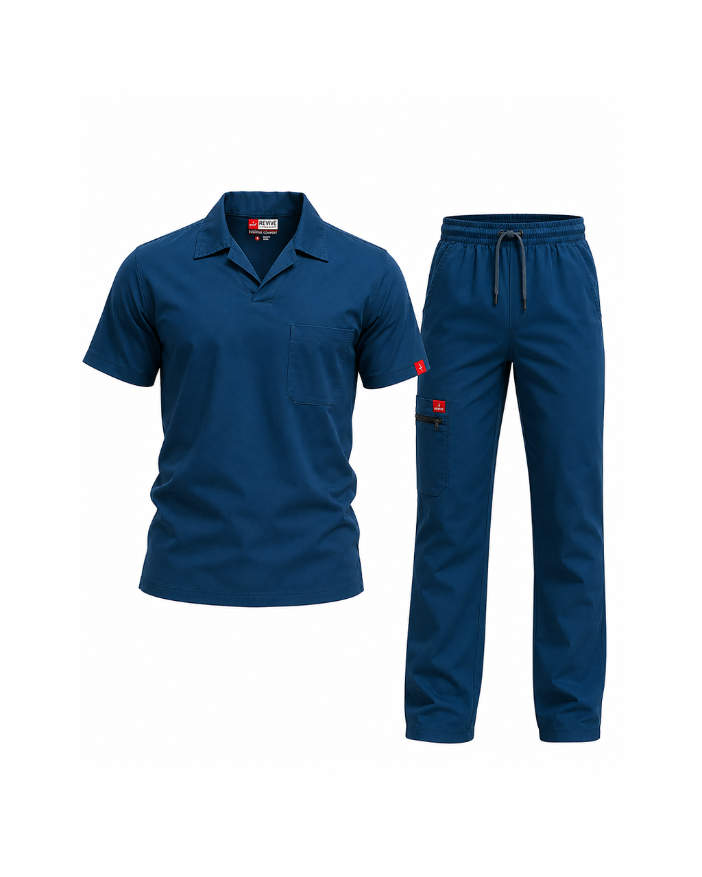 Male scrub Polo shape - Light navyblue (Premium)