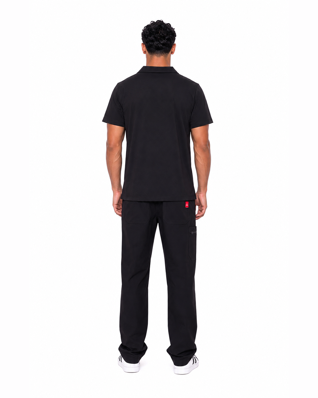 Male scrub Polo shape - Black (Premium)
