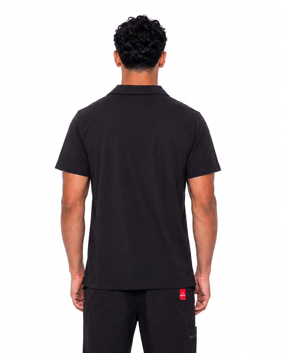 Male scrub Polo shape - Black (Premium)